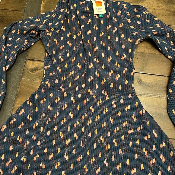 FARM Rio Navy Blue Patterned Dress - Picture 3 of 5